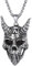 PROSTEEL Herren Edelstahl Satan Verehrung Ziege Kopf Anhänger Halskette Ziege Horn Schädel mit 60cm Weizenkette Glückbringer Amulett Modeschmuck Accessoire für Männer Jungen