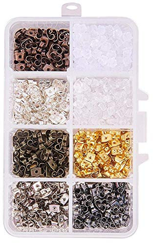 1000 Stücke Ohrring Rücken Stopper,DIY Schmuck Fitting Ohrringe Kappe Ohrring Rückseite Stecker Kappe in Vermischung Farben
