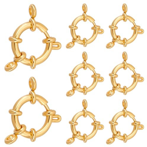 UNICRAFTALE 8 Stk Schmuckverschluss Goldene Kettenverschluss Edelstahl Federringverschlüsse Geschlossene Ringverschlüsse Armband Ketten Verschlüsse Frühling Clasps Für DIY Schmuckherstellung 23x14mm