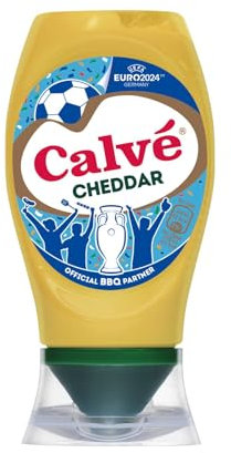 Calvé Salsa Cheddar Tafelsauce Soße Cheddar-Sauce Squeeze Würzsaucen 100% recycelbare Flasche 245ml