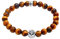 Kuzzoi Bracelet Bouddha pour homme en argent sterling 925,Pierre naturelle, Oeil de tigre avec perles en argent, Symbole maritime rose des vents, Bracelet élastique