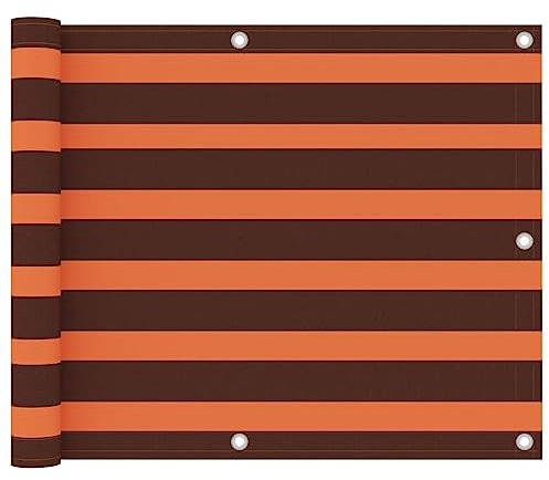 vidaXL Balkon Sichtschutz Bespannung Terrasse Windschutz Sonnenschutz Balkonbespannung Balkonverkleidung Orange Braun 75x600cm Oxford-Gewebe