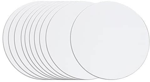 Paintersisters® Runder Malkarton 10er Set 20cm Durchmesser mit Qualitäts-Leinwand 280gr/m², malfertig grundiert, Sparsets Malpappe, Kunstleinwandtafel (20cm, 10er-Set)