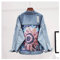 Zerrissene Jeansjacke - Bohemian Blumenstickerei Fashion Streetwear Jeans Outwear Pailletten Applikationen Langarm Damen Herbst Cowboy Tops Mantel S - XL, Blau, XL