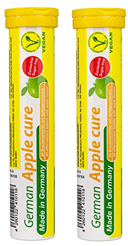 Apple Cider Vinegar Extract - 2 x 20 effervescent Tablets - Apple Flavor - T&D Pharma German Apple Cure - Made in Germany