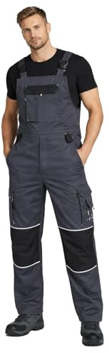 BWOLF Brave Latzhose Herren Arbeitshose Schutz-Latzhose mit Kniepolster-Taschen verstärkt mit 600D Polyester