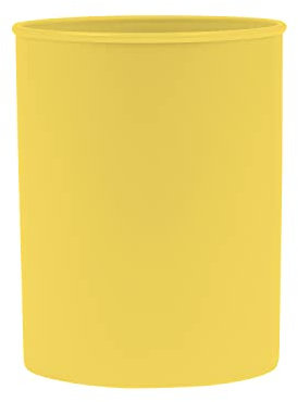 DONAU 3132101PL-11 Pot à crayons en plastique / 1 pièce/jaune pastel/pour bureau, école, maison et enfants/produit en polypropylène Organiseur de bureau et boîte de rangement pour crayons
