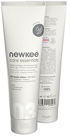 newkee Body Lotion intensive (150 ml), reichhaltige Körperlotion, Vegan, ohne Parfüm, von Manuel Neuer & Angelique Kerber - Geeignet als Gesichtscreme und Bodylotion für Damen und Herren