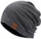 Mütze Buchstabe F&S Casual Beanies für Männer Frauen Warm Strickmütze Wintermütze Solide Hip-Hop Baggy Beanie Mütze Unisex Caps, dunkelgrau, One size