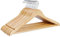 Homewit Kleiderbügel Holz 12er Set Holzbügel Natur mit Rockkerben und Hosensteg, um 360° drehbarer Haken, rutschfest Holzkleiderbügel für Hemd, Anzug, Hosen 44,5L X 23 B cm