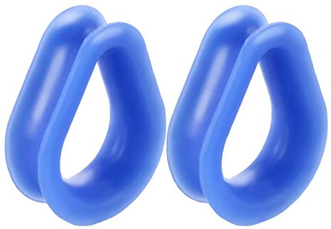 AMDXD 2 Stück Tunnel Ohrringe Set Silikon, 1 3/16 inch Flexible Dünne Expander Messgeräte Ohrringe Tropfen Hoop Blau Ohrringe Mädchen Rock für Unisex