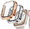 Goton 2-Pack Bling Case for Apple Watch 40mm Screen Protector SE (2nd Gen) Series 6 5 4, Women Glitter Diamond Rhinestone Bumper for iWatch Cover Accessories 40 mm Rose Gold+Silver