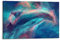 ECHUN Marine Life Poster Delphin Nebel Space Dekorative Leinwand Wand & Kunstbild Gemälde 20 x 30 cm
