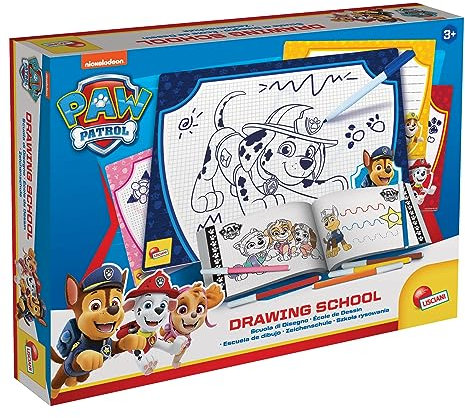 Lisciani - La Pat'Patrouille - Ecole de Dessin - Jeu de Dessin Créatif - Apprendre à Dessiner - Ardoises d'Ecriture et d'Effacement - Pour Enfants à Partir de 3 ans