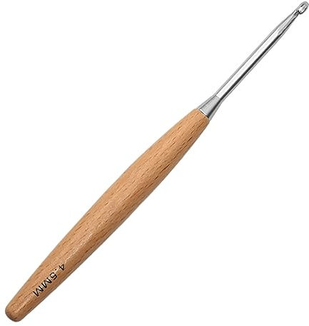 Coopay Häkelnadel 4,5 mm, Häkelnadeln mit Buchenholzgriff und Glatte Hakenkopf, Ergonomische Häkelnadel, Leichte Häkelnadel für Arthitische Hände, Handwarme Lang Häkelnadeln 4,5mm