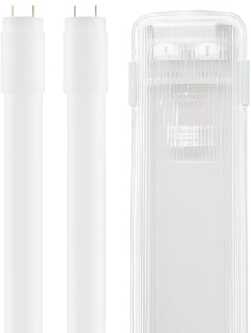LumCa zweiflammige LED Feuchtraumleuchte 150cm IP54-2x24W/860 6000K tageslicht | 5760 Lumen | 270° Ausstrahlungswinkel | nicht dimmbar | Feuchtraum-Wannenleuchte