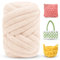 LEREATI Fettuccia per Borse a Uncinetto, Filato Gigante 500g Filato di Lana Morbida Chunky Yarn Tubolare, Gomitoli Lana Grossa per Coperte a Mano, Animali Domestici, Letto (Rosa Chiaro)