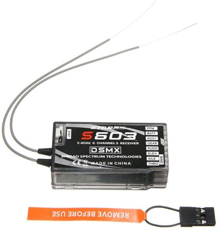 LICHIFIT 6 Kanäle 2,4 GHz S603 Flugzeugempfänger für JR/Spektrum DSM-X DSM2 Fernbedienung Ultra Long Range 6CH 3.5-9.6V Receiver