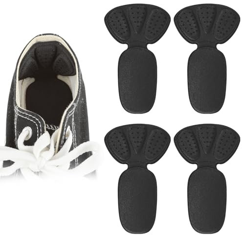 Sibba 2 Paar Fersenpolster für Schuhe 2-in-1 Verdickende Fersenschutz Fersenpads Selbstklebend Schuheinlagen Schuh Ferse Patch Vorbeugung Von Reibung Fersen Verbesserte Passform Schwarz