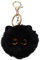 Joli porte-clés en peluche fait à la main en forme de chat de dessin animé, accessoire polyvalent pour sac, Noir, taille unique