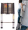 Échelle Télescopique 3,8M Escabeau Telescopique Pliable échelle Pliante en Acier Inoxydable, Marchepieds escamotables, Charge Max 150 kg