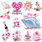 CozDazz Anniversary Cruise Door Decorations Magnetic - 12 Pcs Pink Cruise Door Magnets, Happy Anniversary Decorations for Car Fridge Refrigerator Wedding Carnival Cabin Door