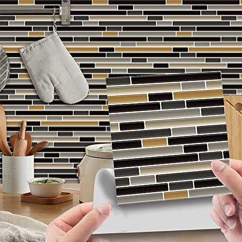 Pegatinas De Azulejos Mosaico Gris Resistente Al Agua Pegatinas De Azulejos De Pared,Pared Cocina,Calcomanía De Pared Pegatina De Pvc Para Decor Azulejos Muebles Baño10X10Cm
