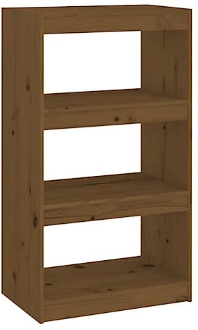 SDWEHO7 Bücherregal Standregal freistehendes Büroregal Aktenregal Aufbewahrungsregal Raumteiler Lagerregal für Wohnzimmer, Honigbraun 60x30x103,5 cm Kiefernholz