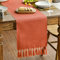 Artoid Mode Terracotta Orange Landhausstil Quasten Tischläufer, Waschbar Küche Tisch Dekoration Party Geburtstag Hochzeit Dekor 33x243 cm