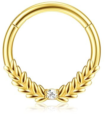 BodyBonita Septum Piercing 16G – 316L Edelstahl Nasenpiercing Nasenring Reifen für Damen Herren Helix Conch Piercings Tragus Daith Knorpel Piercing Gold 10 mm Prospertiy