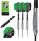 Harrows Dimplex Bomb Darts Set I Professionelle Dartpfeile, 90% Wolfram, weiche Spitze ALLE Gewichte Pro Darts, 10-teiliges Set mit schwarzen Dimplex Midi-Schäften (Bomb Shape, 20g)
