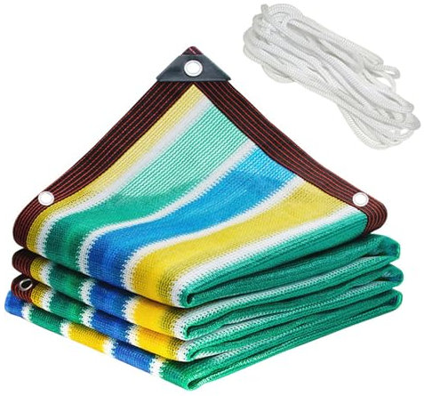 Sun Shade Sail 3m x 5m Heat Resistant HDPE Fabric for Garden Greenhouse Barn Kennel UV Protection and Weatherproof Multicolor Sun Shades for Plants and Pets