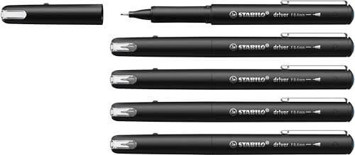 STABILO dr!ver - Premium Fineliner - Fine | Pack of 5 - Blue