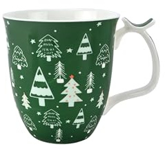 Jameson & Tailor Becher aus Brillantporzellan, 580 ml, spülmaschinen- und mikrowellenfest (Winterwald)