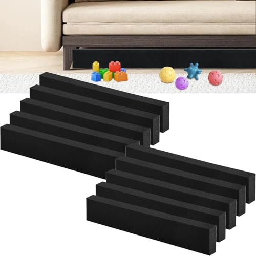 10er-Pack Spielzeugblocker für Möbel Schwamm unter Möbeln Blocker Unter Bett Spielzeug Blocker für Möbel mit 30 Pcs Klettverschluss Verhindern, DASS Dinge unter das Bett oder Sofa gelangen 42x8CM
