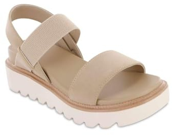 MIA Shoes Jene Damen Plateau-Sandalen mit elastischem Riemen, Sneaker-Bottom