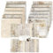 Scrapbook Papier Vintage Scrapbook Bastelpapier mit Blumen Muster, 24 Blatt Doppelseitiges Scrapbooking Papier Motivpapier, Frühling Dekorpapier Decoupage Papier (Weiß, 30,5x30,5 cm/12x12 inch)