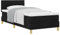 vidaXL Boxspringbett mit Matratze in Schwarz gepolstert 80X200 cm modernes Design Stoff für Erwachsene mit Naturholzelementen einfache Montage und Komfort für Schlafzimmermöbel Topper Einzelbett