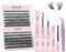DIY Wimpernverlängerung Kit mit 240 Pcs Cluster lash extension set individuelle Wimpern Kit Bindung,Siegel,Cluster Lash Glue Wimpernkleber Entferner Applikator (3Dstyle-60D+80D-D-8-16mix Kit)
