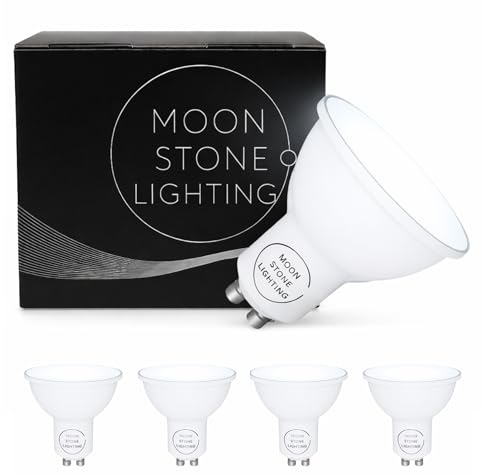 Moonstone Lighting LED GU10 Bulbs, Cool White, 6W, 510 Lumens, Non-Dimmable, Pack of 5 (6W Cool White 5 Pack)