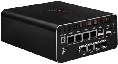 SJRC Mini Gaming/Office PC Firewall 14th Gen Core Ultra 7 155H(16C/22T, up to 4.8GHz, DDR5 8GB RAM 256GB SSD, HD2.0, DP, Type-C 40 Gbps, 4 x 2.5GbE LAN + 4 x X710 10GB SFP+