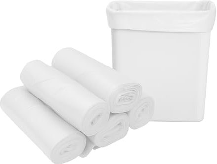 Sac Poubelle Blanc 50L | Lot de 100 Sacs (2x50) | Épaisseur 14µ | Résistants et Étanches | Fermeture à Nouer | Sacs Poubelle Cuisine & Bureau | Idéal Tri Sélectif