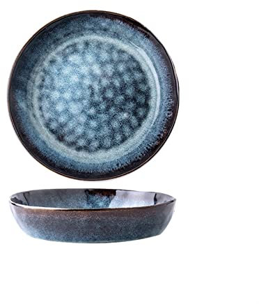 Plato Llano Plato Llano Platos Llanos De Cerámica Vintage Chinos Tazón Sopera Grande De Porcelana De 28 Cm Plato Redondo para Ensalada Platos Llanos Aptos para,Blue