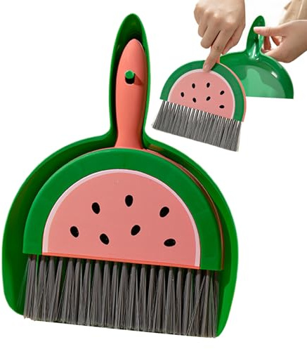 Kids Broom Dustpan Set:Mini Fruit Cartoon Cleaning Tools,Small Blender Broom Brush Combination,Portable Cleaning Helper & | Dive