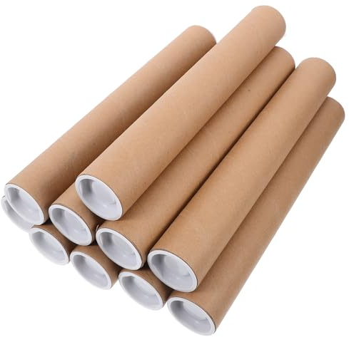 GALPADA 10 Tubes Postaux en Carton Rigide 1,5 Pouces X 30 CM pour Expédition et Rangement d'Affiches, Dessins et Documents Professionnels