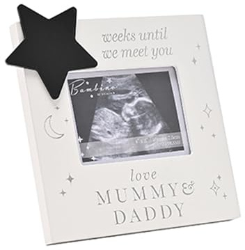 Bambino Countdown Baby Scan Frame-Weeks Until We Meet You-Love Mummy and Daddy CG1336, wood, One
