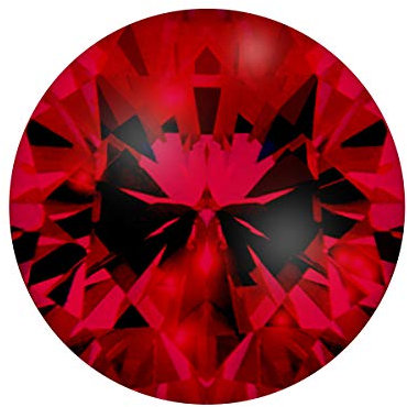 Quiges Austauschbare Mini Coin 12mm Wechselstein Rubin Rot Rund Zirkonia für Ringe-Ohrringe-Anhänger-Armband Halter