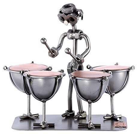 Steelman24 I Figurine en métal Timbale avec Plaque De Gravure I Made in Germany I Idées Cadeaux I Sculpture d’Acier I Hommes de métal