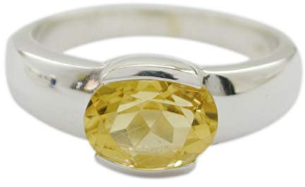 RIYO Schmuck 925 Sterling Silber verlockend echte Citrin Ring Geschenk de