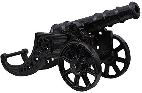 aubaho Kanone Dekoration Militär Skulptur Garten Eisen Antik-Stil schwarz